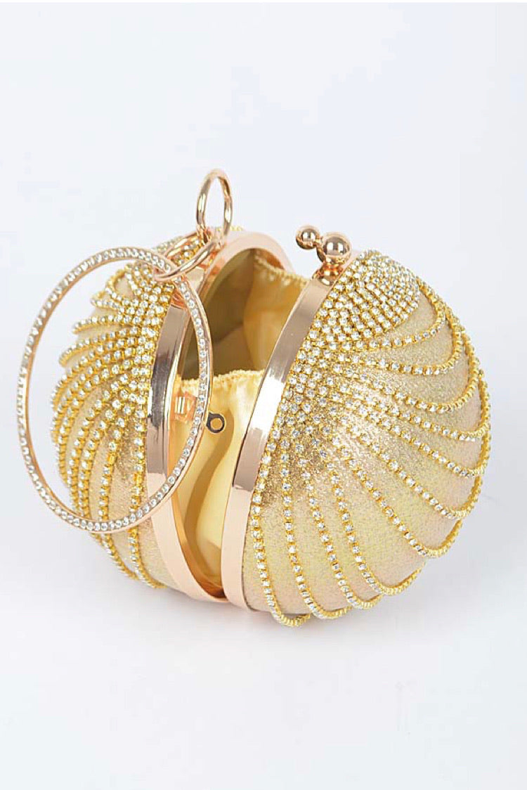 Rhinestone Round Clutch