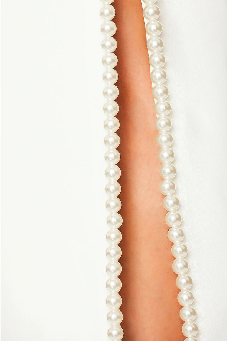 Pearl Detailed Halterback Maxi Dress