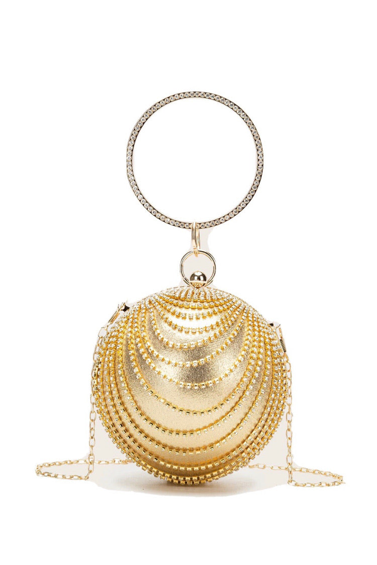 Rhinestone Round Clutch