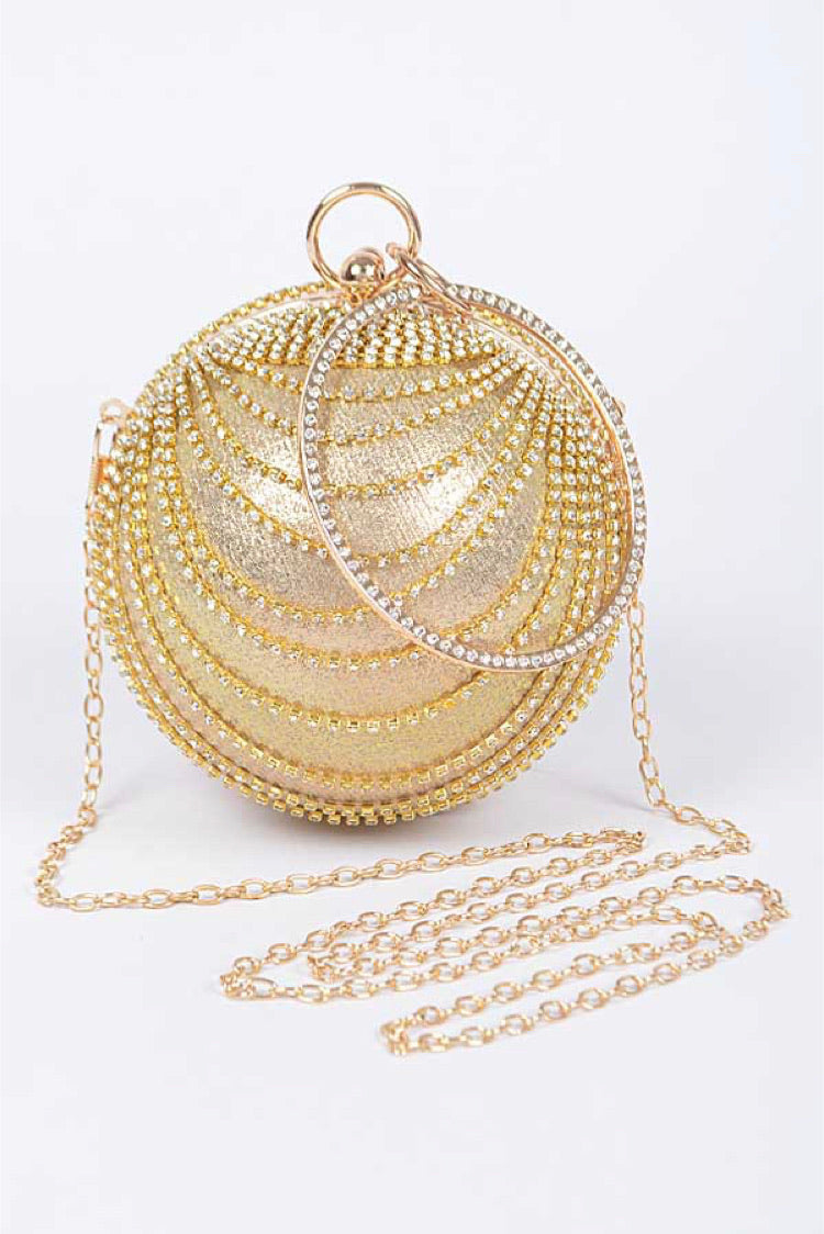 Rhinestone Round Clutch