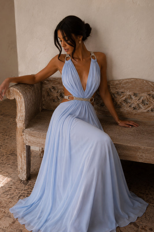 Azure Muse Maxi Dress
